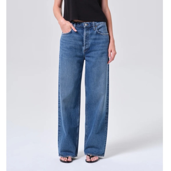 Agolde Denim - AGOLDE Low Slung Wide-Leg Baggy Jeans Essence Blue 28